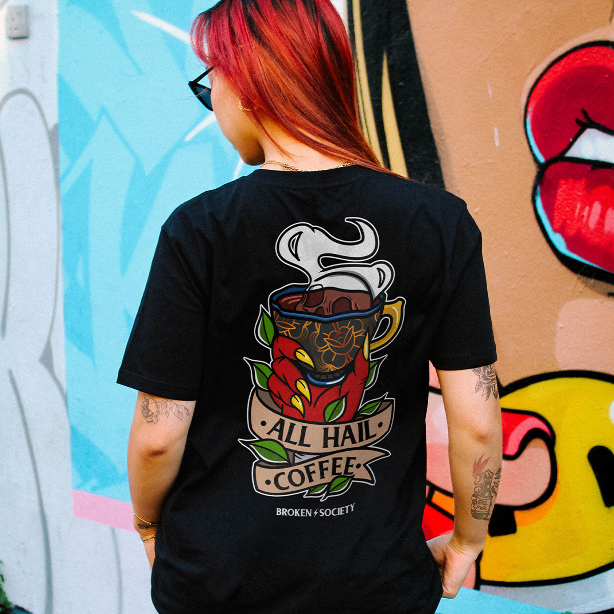 All Hail Coffee T-Shirt (Unisex)-Tattoo Clothing, Tattoo T-Shirt, EP01-Broken Society