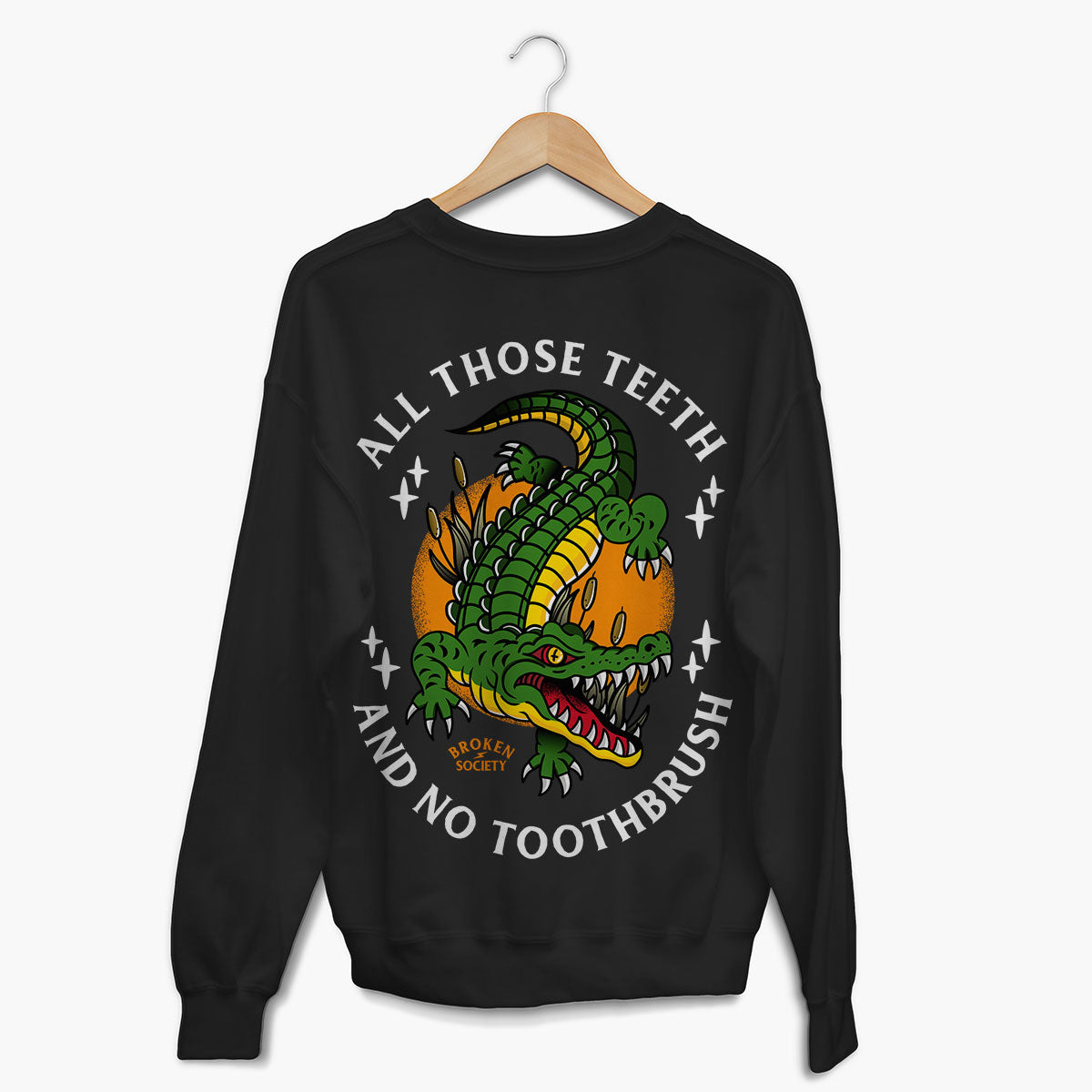 All Those Teeth Sweatshirt (Unisex)-Tattoo Clothing, Tattoo Sweatshirt, JH030-Broken Society