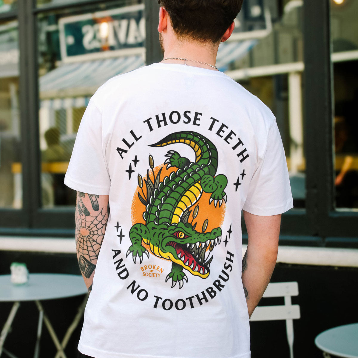 All Those Teeth T-Shirt (Unisex)-Tattoo Clothing, Tattoo T-Shirt, EP01-Broken Society