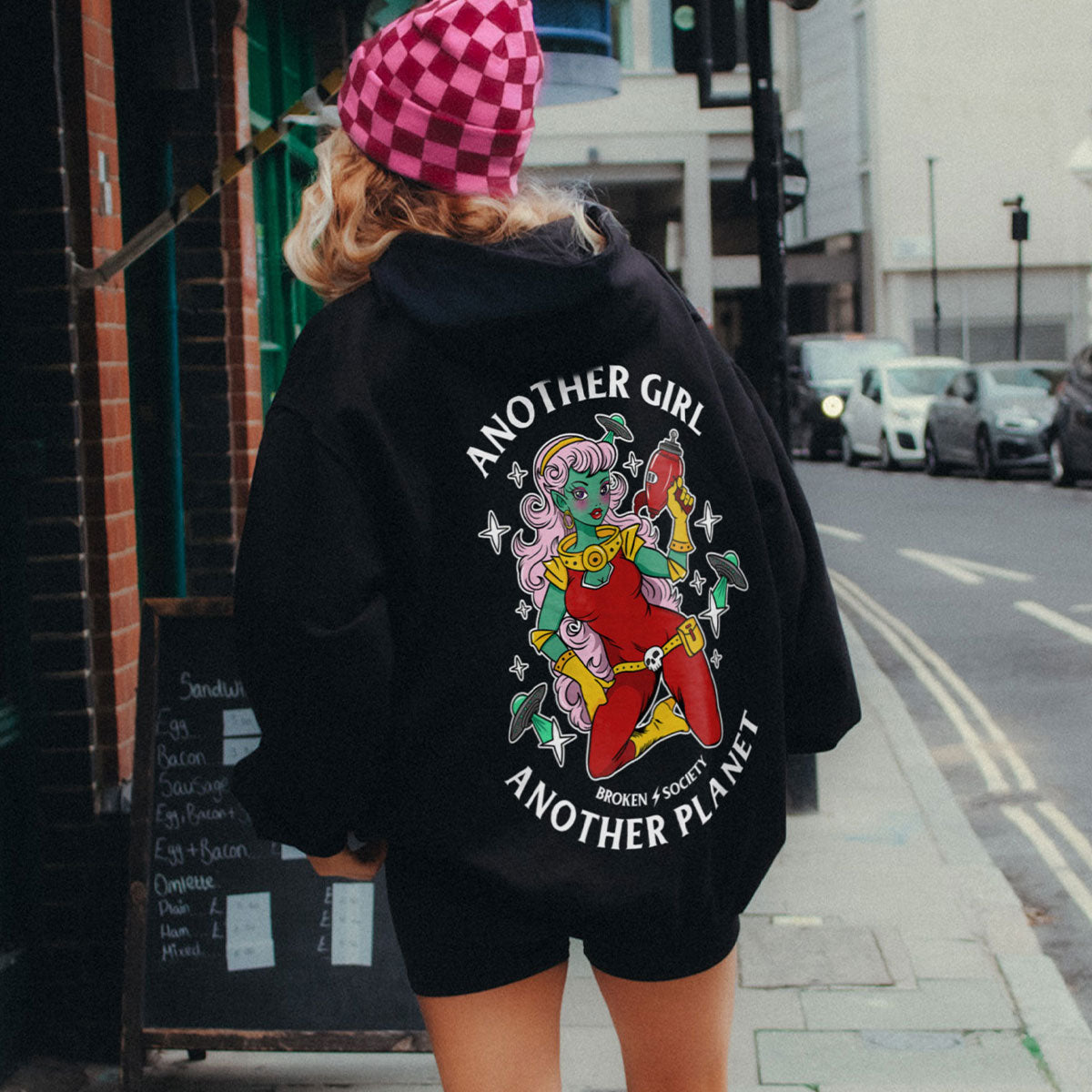 Another Girl Another Planet Hoodie (Unisex)-Tattoo Clothing, Tattoo Hoodie, JH001-Broken Society