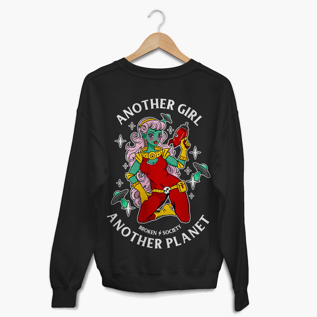 Another Girl Another Planet Sweatshirt (Unisex)-Tattoo Clothing, Tattoo Sweatshirt, JH030-Broken Society