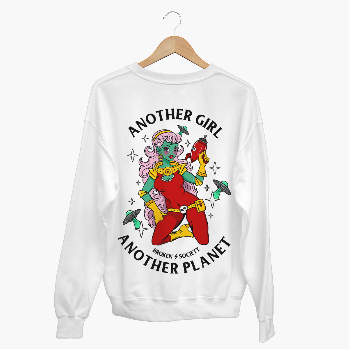 Another Girl Another Planet Sweatshirt (Unisex)-Tattoo Clothing, Tattoo Sweatshirt, JH030-Broken Society