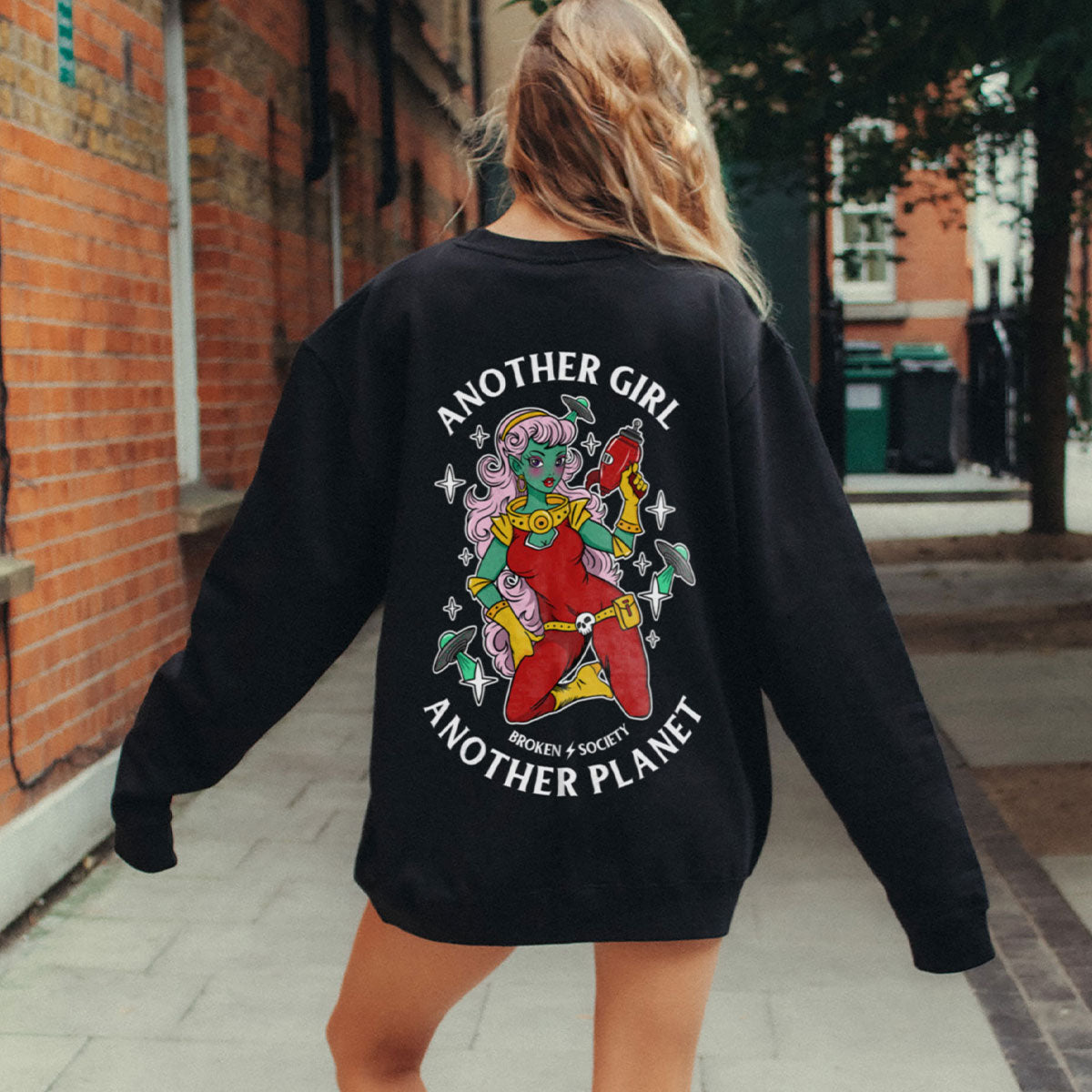 Another Girl Another Planet Sweatshirt (Unisex)-Tattoo Clothing, Tattoo Sweatshirt, JH030-Broken Society