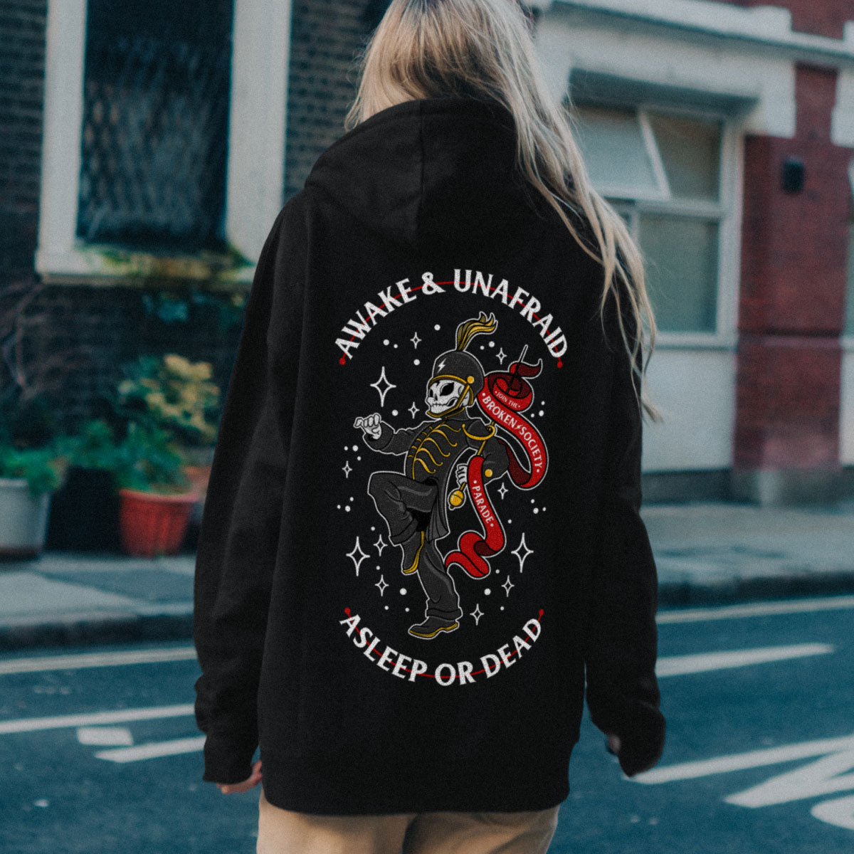 Awake And Unafraid Hoodie (Unisex)-Tattoo Clothing, Tattoo Hoodie, JH001-Broken Society