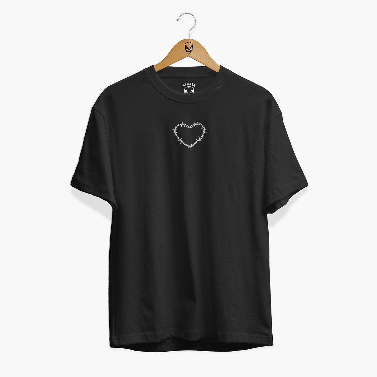 Barbed Wire Heart T-shirt (Unisex)-Tattoo Clothing, Tattoo T-Shirt, N03-Broken Society