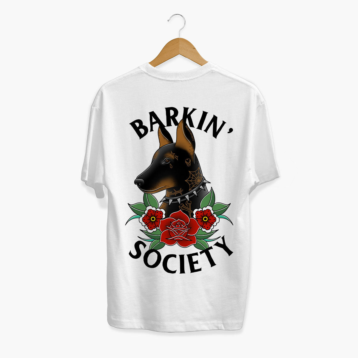 Barkin' Society Doberman T-shirt (Unisex)-Tattoo Clothing, Tattoo T-Shirt, N03-Broken Society