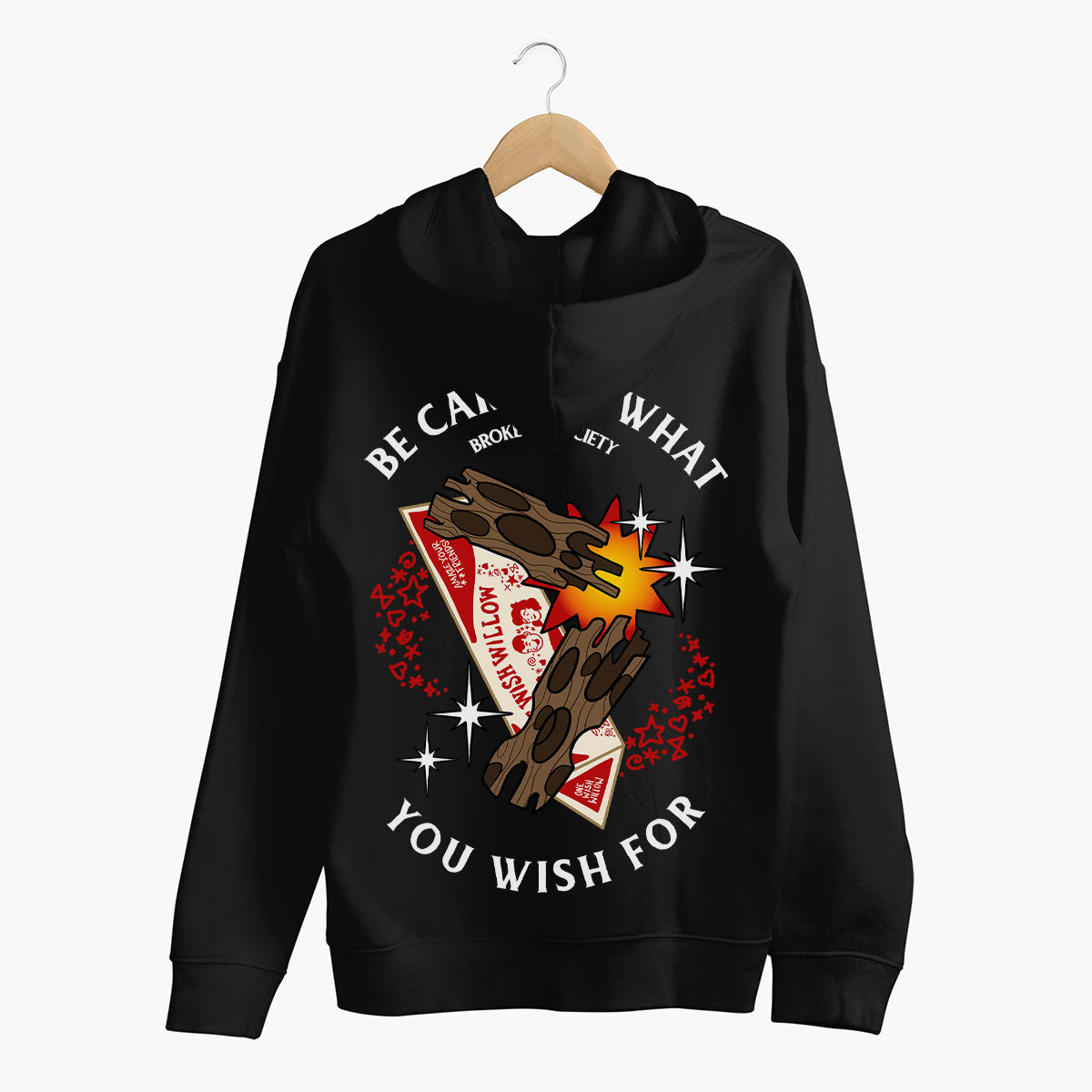 Be Careful What You Wish For Hoodie (Unisex)-Tattoo Clothing, Tattoo Hoodie, JH001-Broken Society