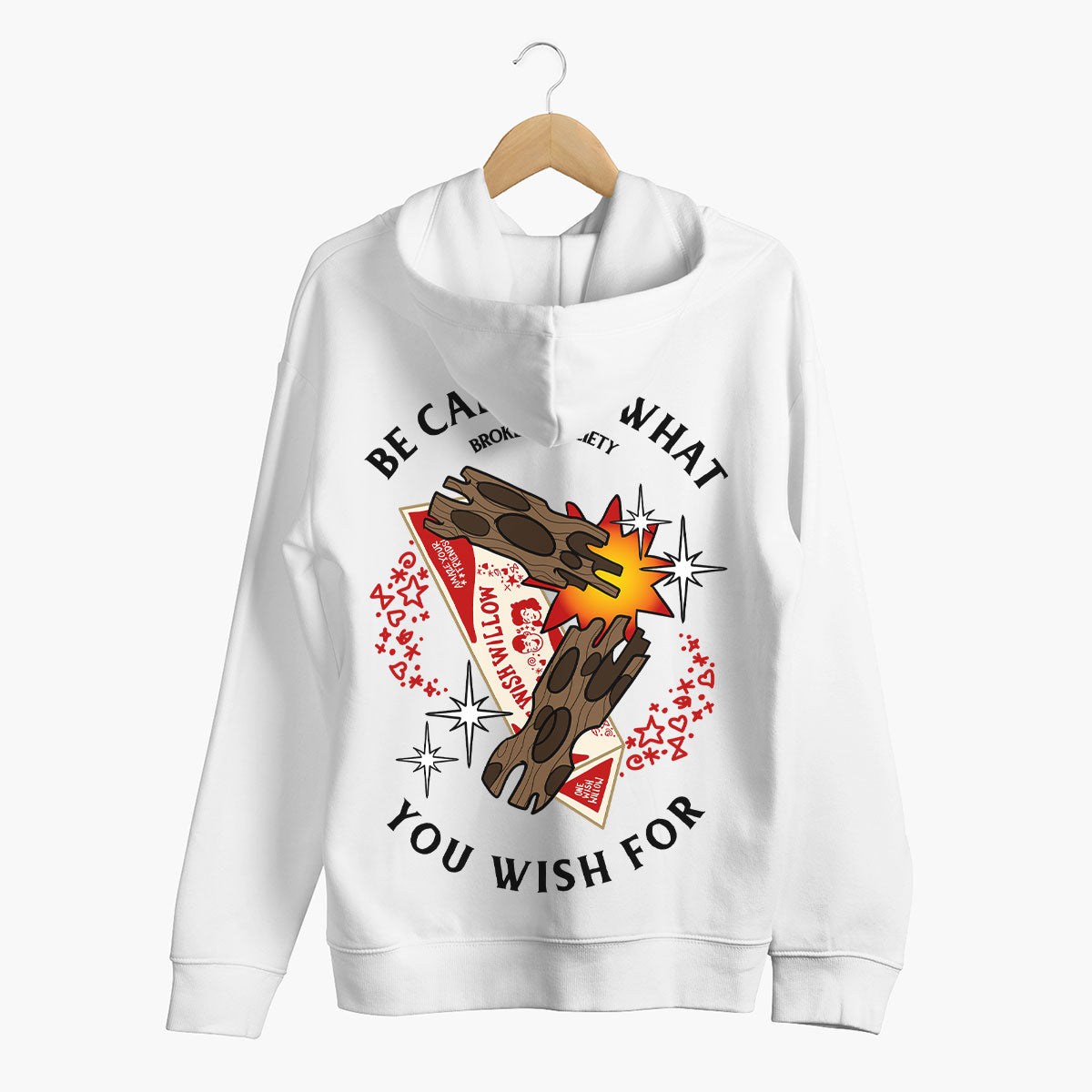 Be Careful What You Wish For Hoodie (Unisex)-Tattoo Clothing, Tattoo Hoodie, JH001-Broken Society