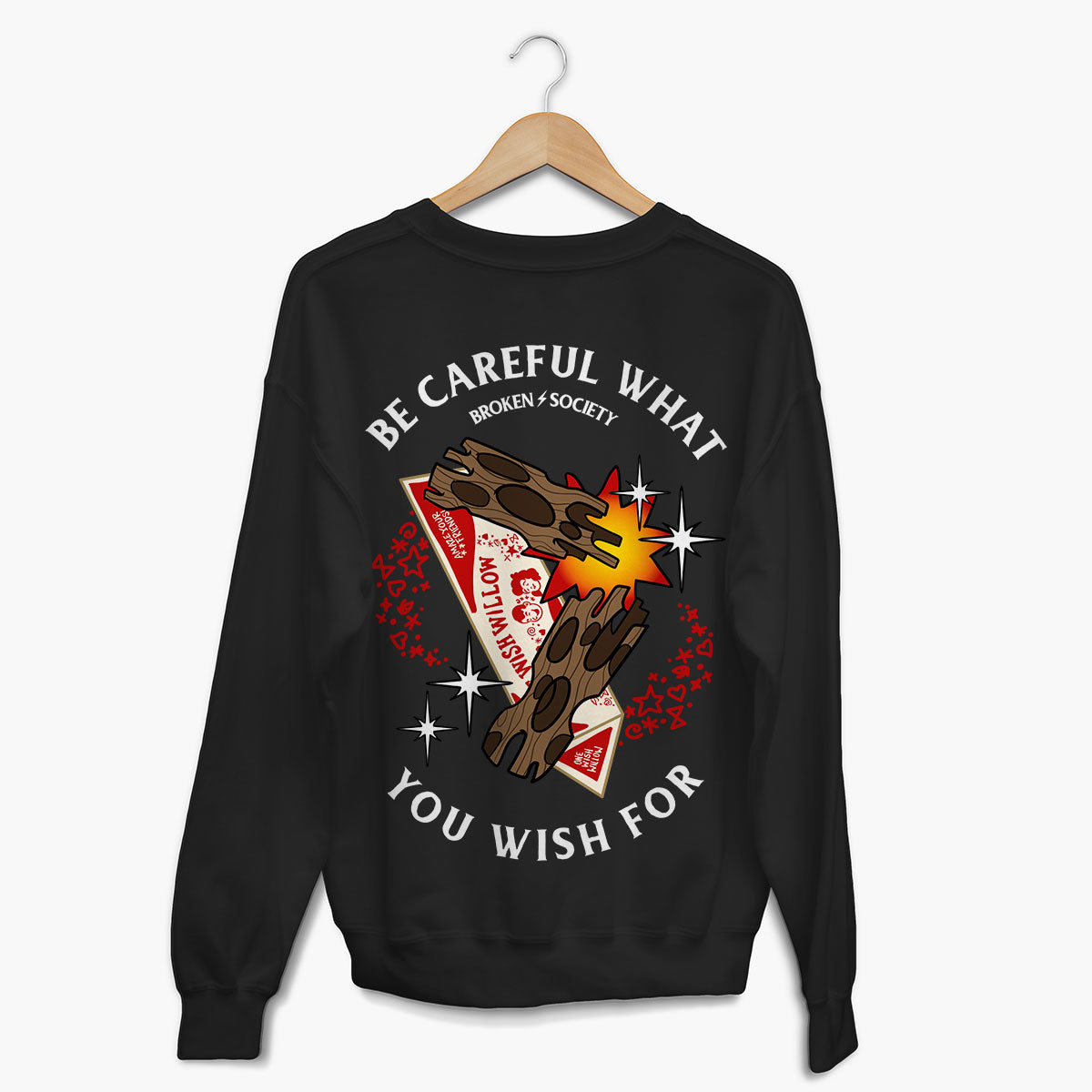 Be Careful What You Wish For Sweatshirt (Unisex)-Tattoo Clothing, Tattoo Sweatshirt, JH030-Broken Society