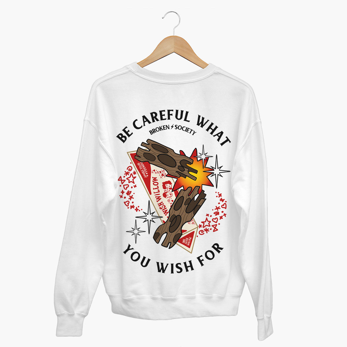 Be Careful What You Wish For Sweatshirt (Unisex)-Tattoo Clothing, Tattoo Sweatshirt, JH030-Broken Society