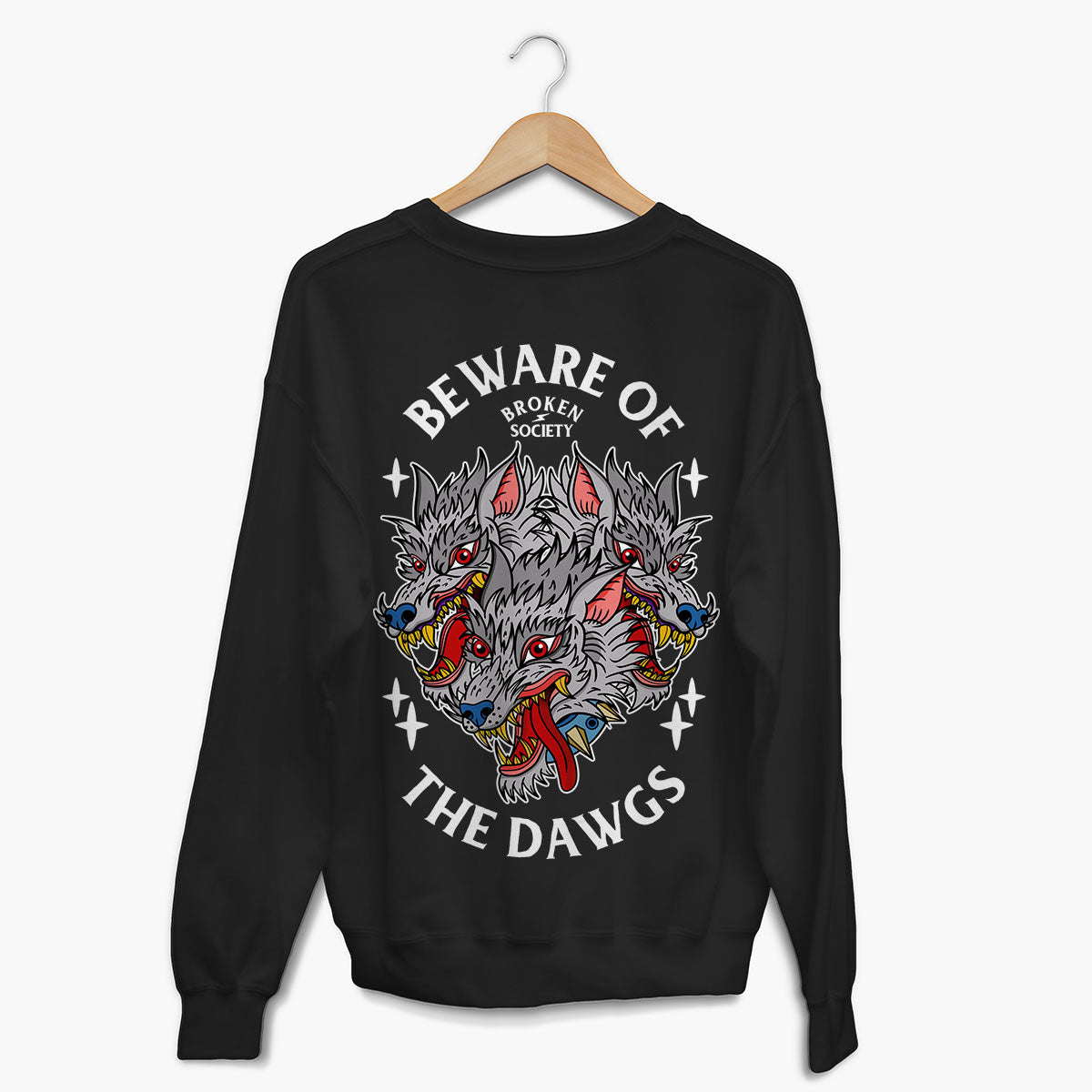 Beware Of The Dawgs Sweatshirt (Unisex)-Tattoo Clothing, Tattoo Sweatshirt, JH030-Broken Society