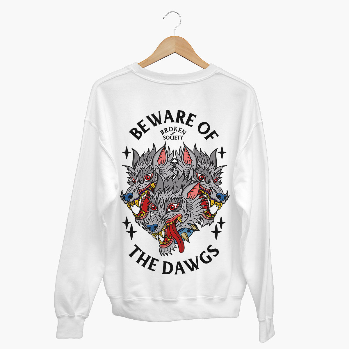 Beware Of The Dawgs Sweatshirt (Unisex)-Tattoo Clothing, Tattoo Sweatshirt, JH030-Broken Society