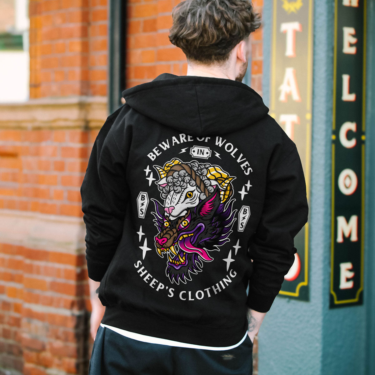 Beware Of Wolves Hoodie (Unisex)-Tattoo Clothing, Tattoo Hoodie, JH001-Broken Society