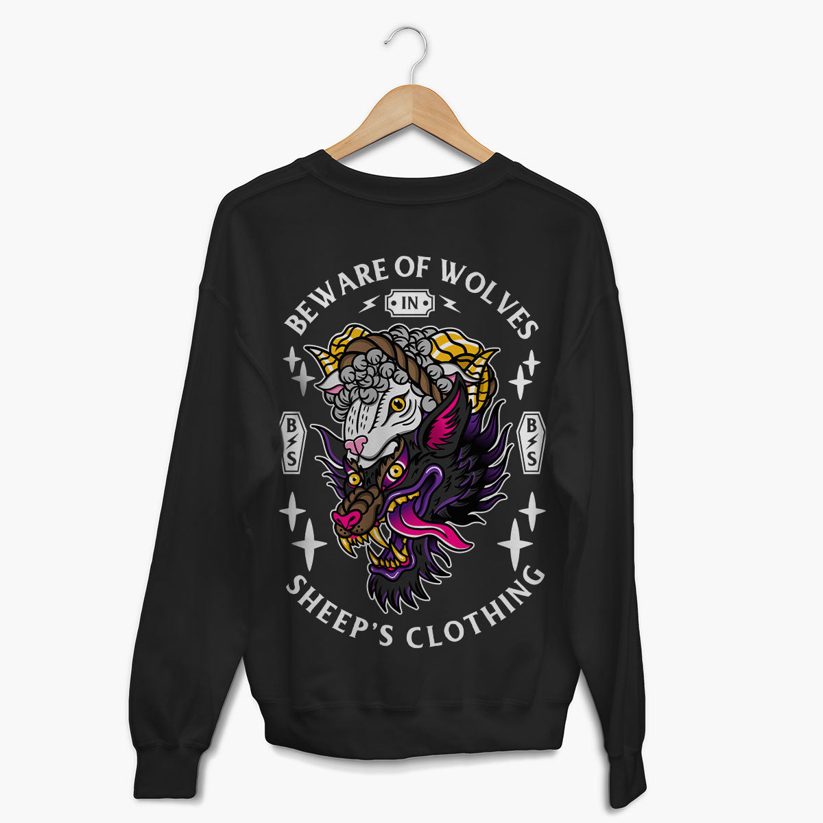 Beware Of Wolves Sweatshirt (Unisex)-Tattoo Clothing, Tattoo Sweatshirt, JH030-Broken Society