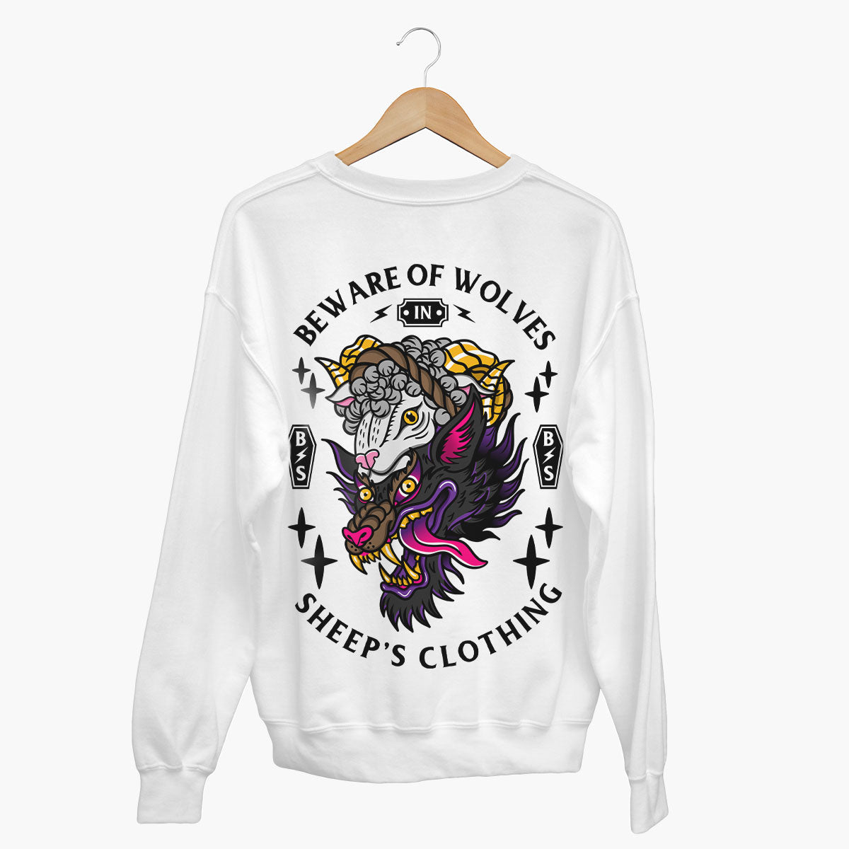 Beware Of Wolves Sweatshirt (Unisex)-Tattoo Clothing, Tattoo Sweatshirt, JH030-Broken Society