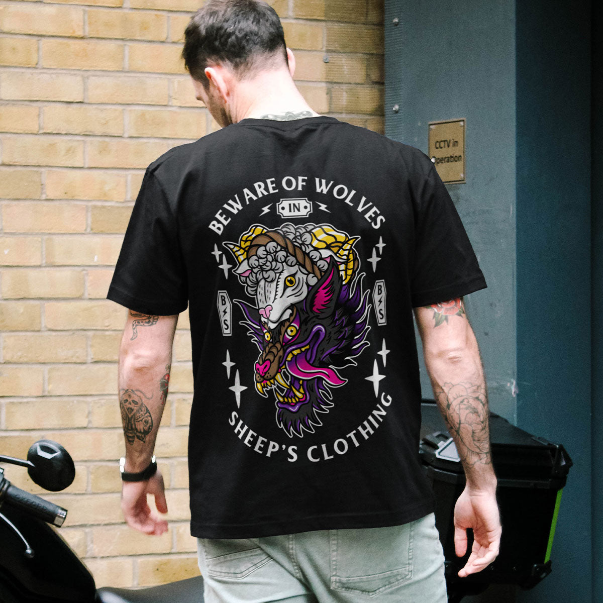 Beware Of Wolves T-Shirt (Unisex)-Tattoo Clothing, Tattoo T-Shirt, EP01-Broken Society