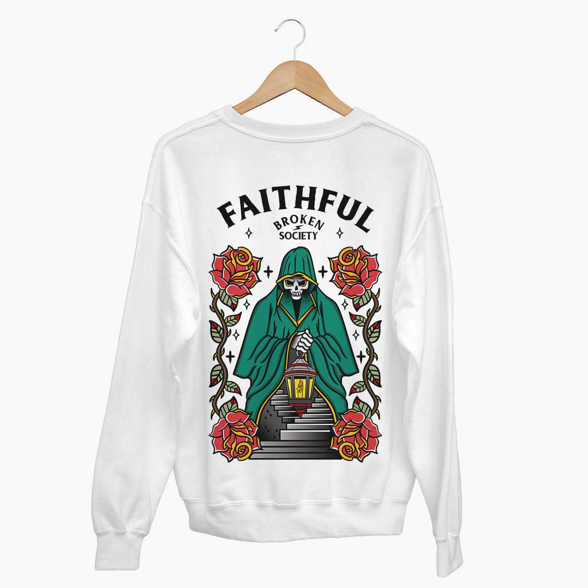 Born To Be A Faithful Sweatshirt (Unisex)-Tattoo Clothing, Tattoo Sweatshirt, JH030-Broken Society