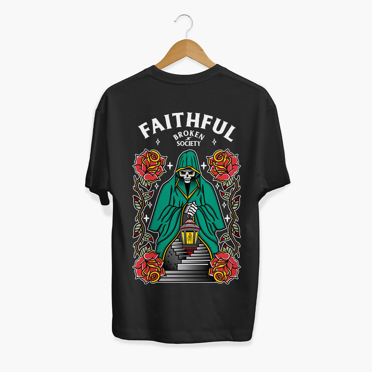 Born To Be A Faithful T-Shirt (Unisex)-Tattoo Clothing, Tattoo T-Shirt, EP01-Broken Society