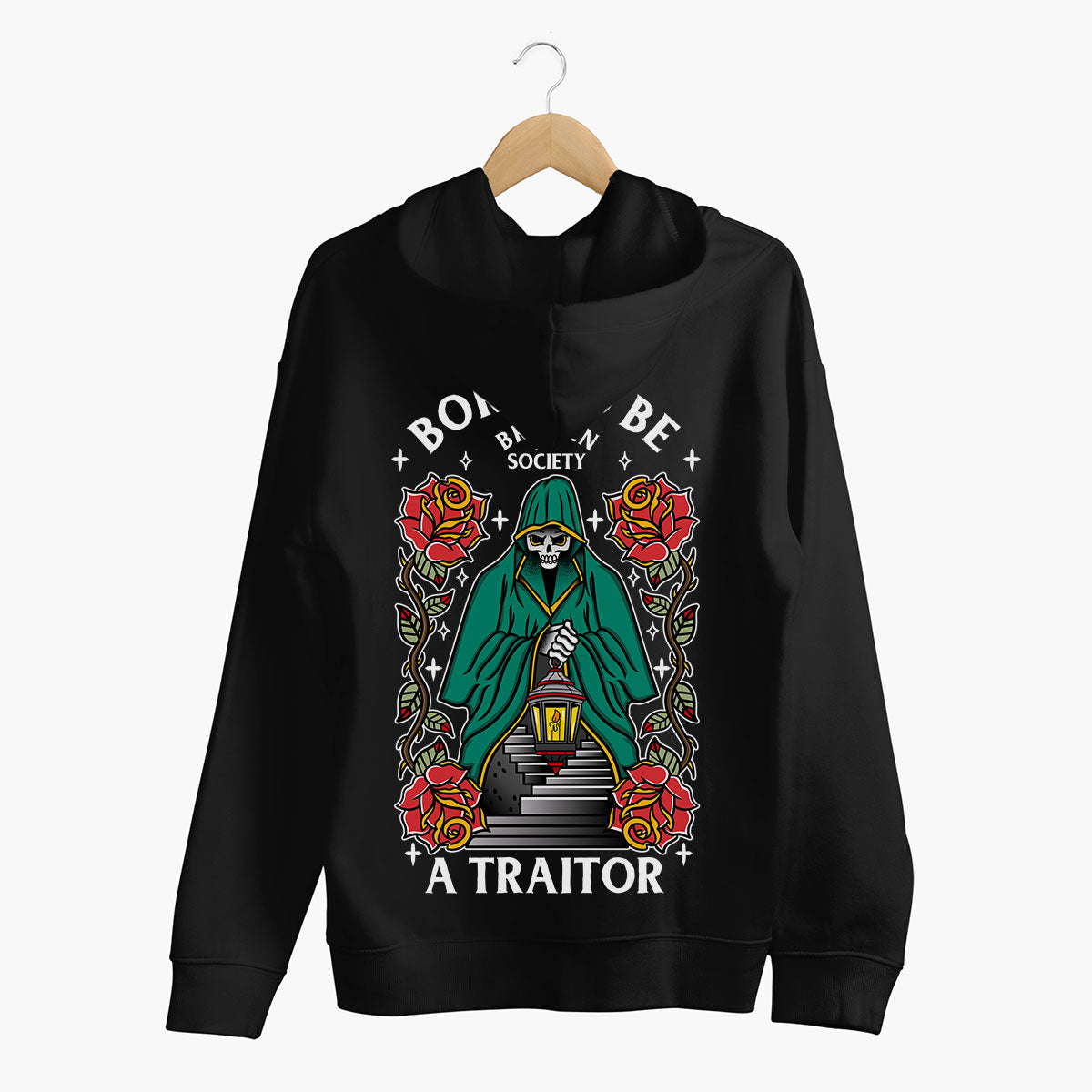 Born To Be A Traitor Hoodie (Unisex)-Tattoo Clothing, Tattoo Hoodie, JH001-Broken Society