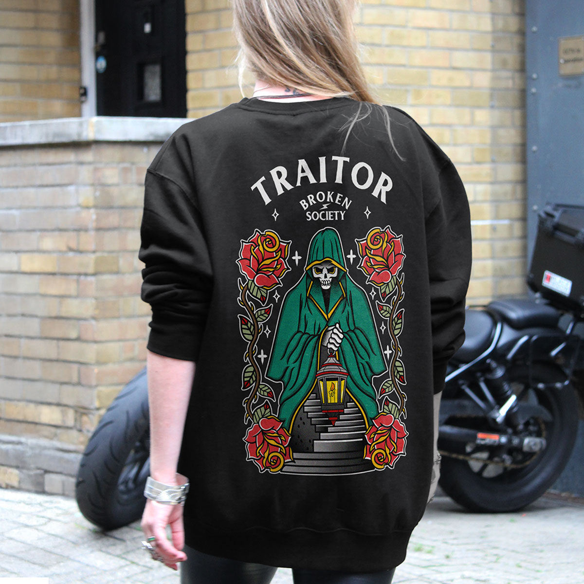 Born To Be A Traitor Sweatshirt (Unisex)-Tattoo Clothing, Tattoo Sweatshirt, JH030-Broken Society