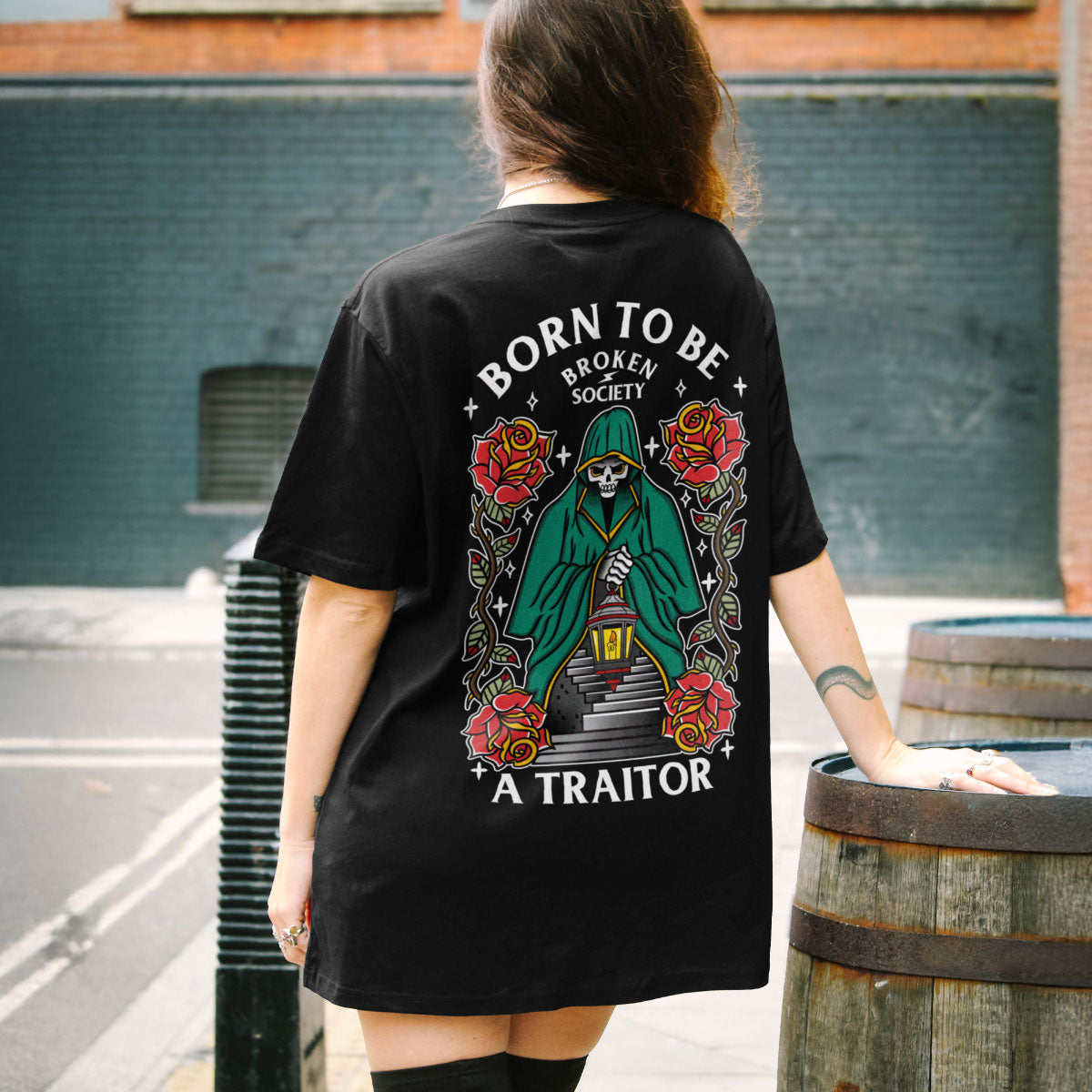 Born To Be A Traitor T-Shirt (Unisex)-Tattoo Clothing, Tattoo T-Shirt, EP01-Broken Society