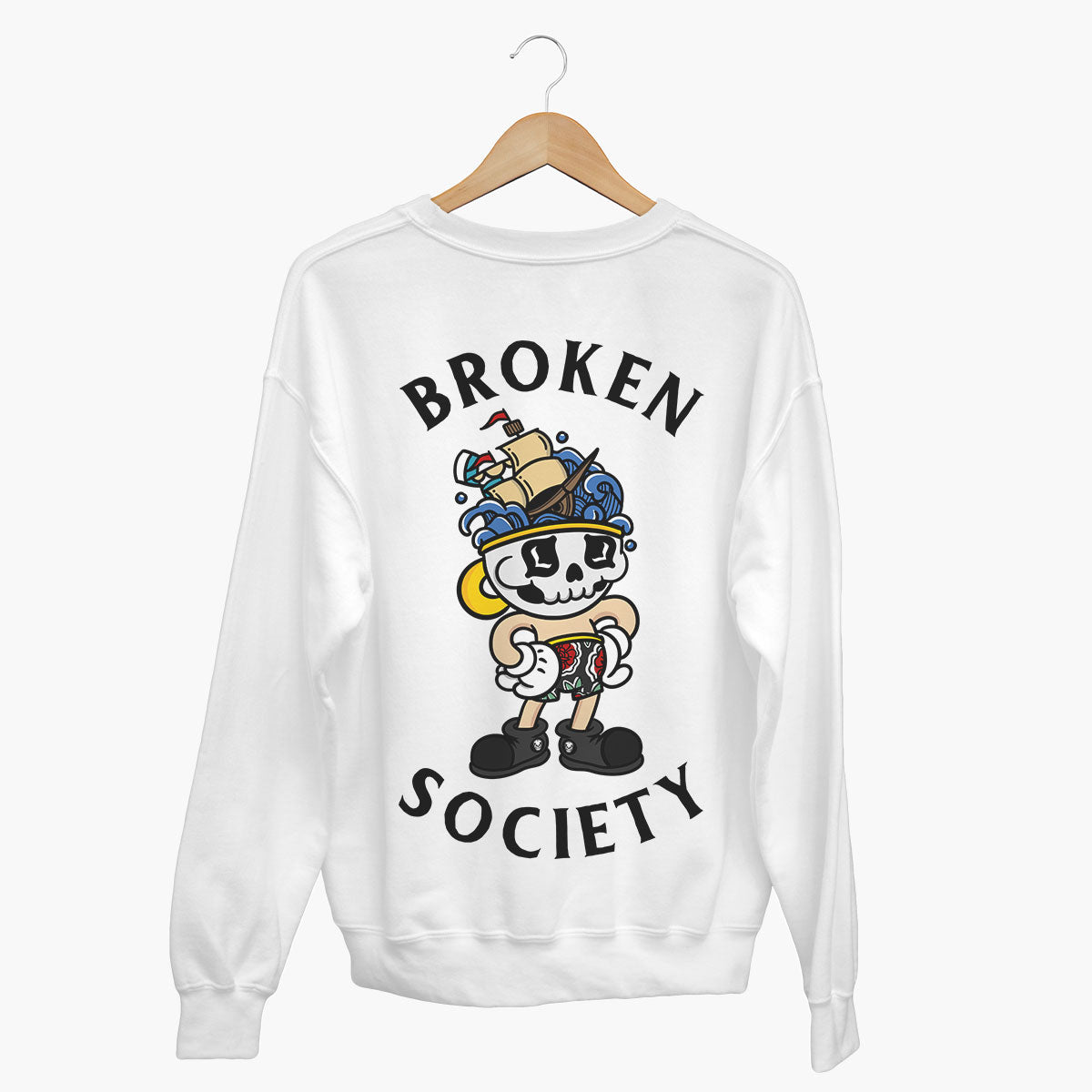 Broken Benny Sweatshirt (Unisex)-Tattoo Clothing, Tattoo Sweatshirt, JH030-Broken Society