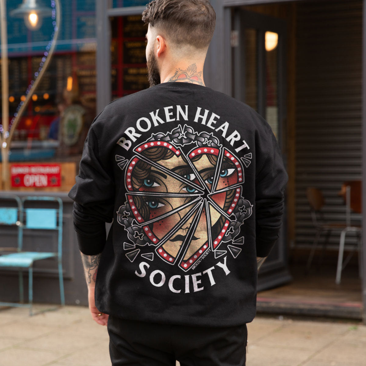 Broken Heart Society Sweatshirt (Unisex)-Tattoo Clothing, Tattoo Sweatshirt, JH030-Broken Society