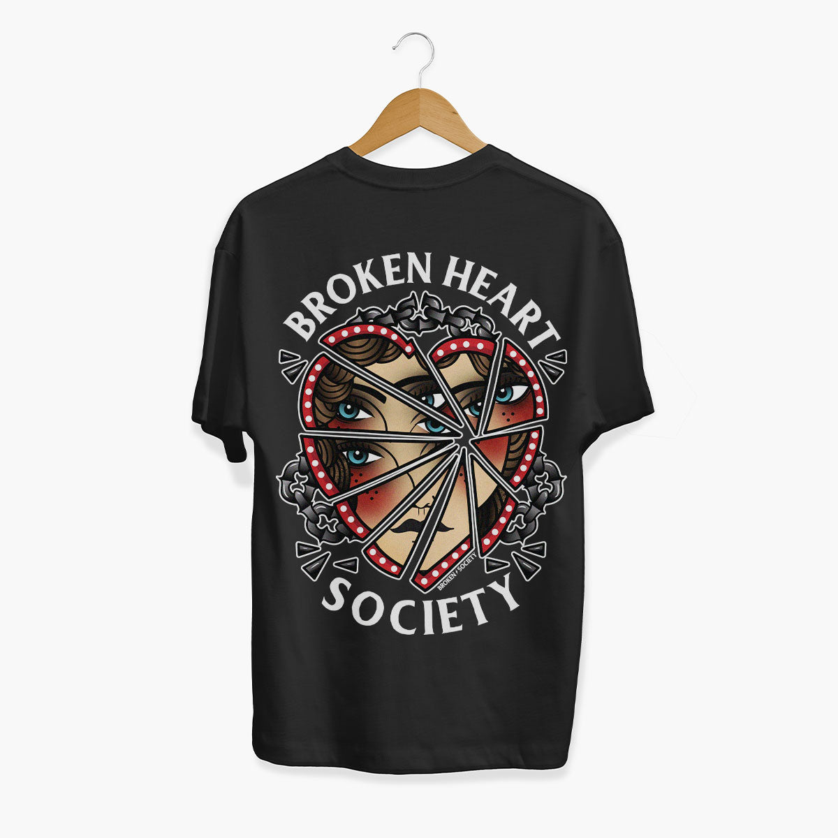Broken Heart Society T-shirt (Unisex)-Tattoo Clothing, Tattoo T-Shirt, EP01-Broken Society