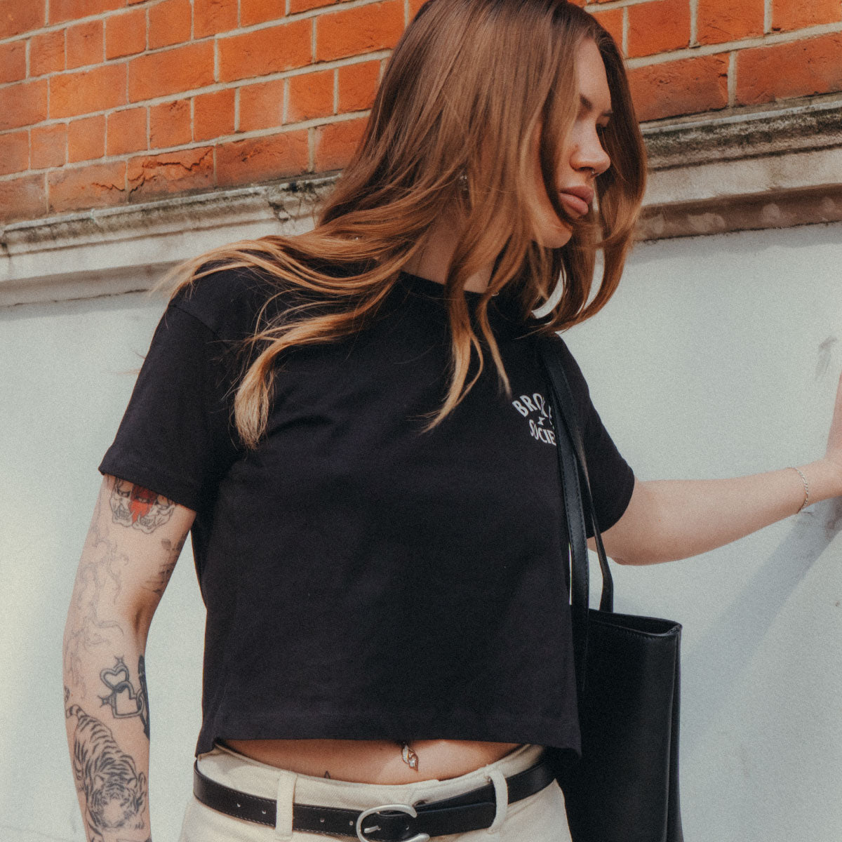 Broken Society Rose Boxy Women's Fit T-Shirt-Tattoo Clothing, Tattoo T-Shirt, EP026-Broken Society