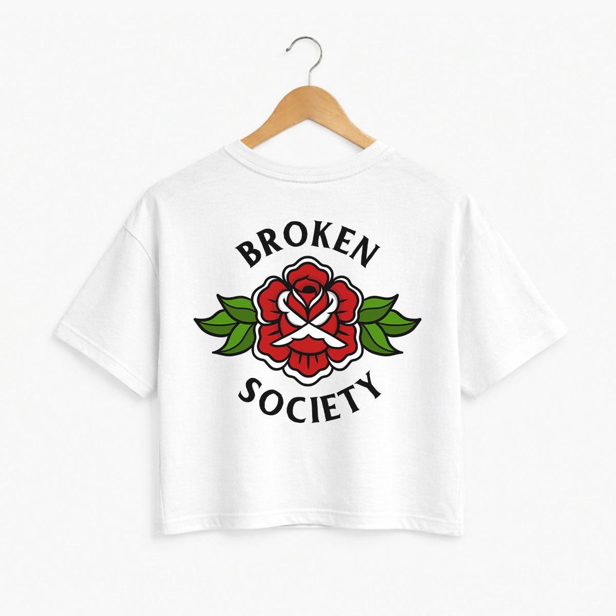 Broken Society Rose Boxy Women's Fit T-Shirt-Tattoo Clothing, Tattoo T-Shirt, EP026-Broken Society