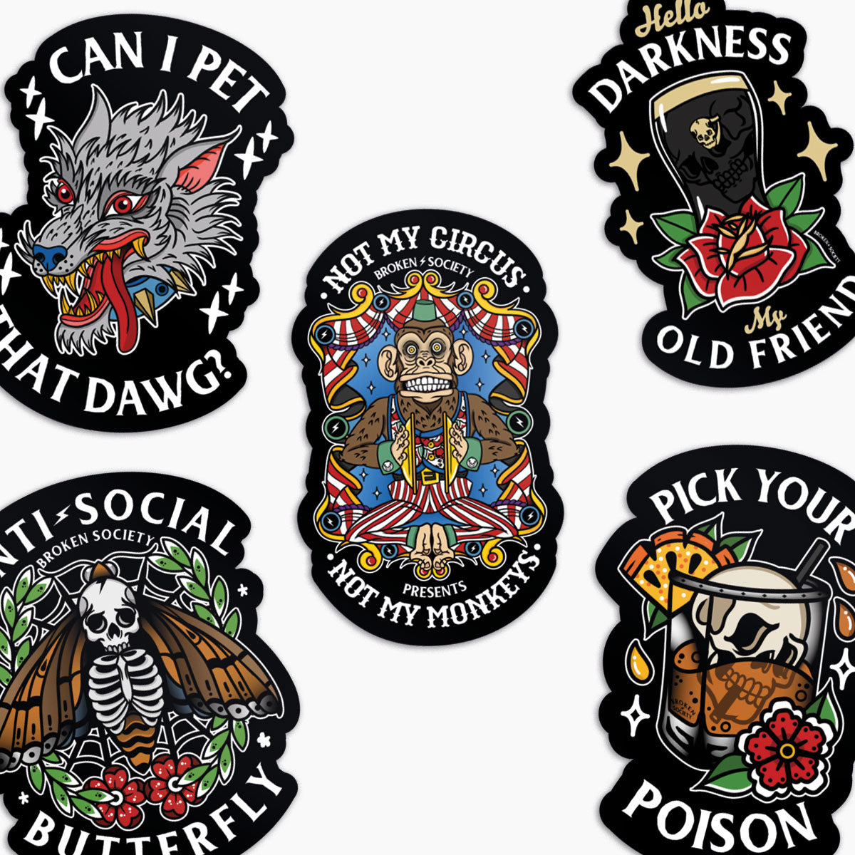 Broken Society Stickers Volume 2-Tattoo Gifts, Tattoo Accessories, Tattoo Gift, Tattoo Stickers-Broken Society