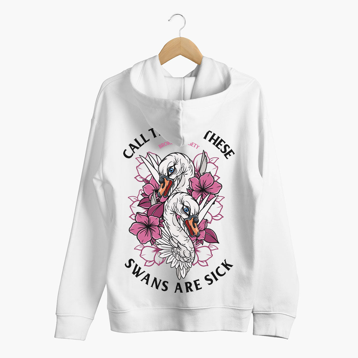 Call The Vet, These Swans Are Sick Hoodie (Unisex)-Tattoo Clothing, Tattoo Hoodie, JH001-Broken Society