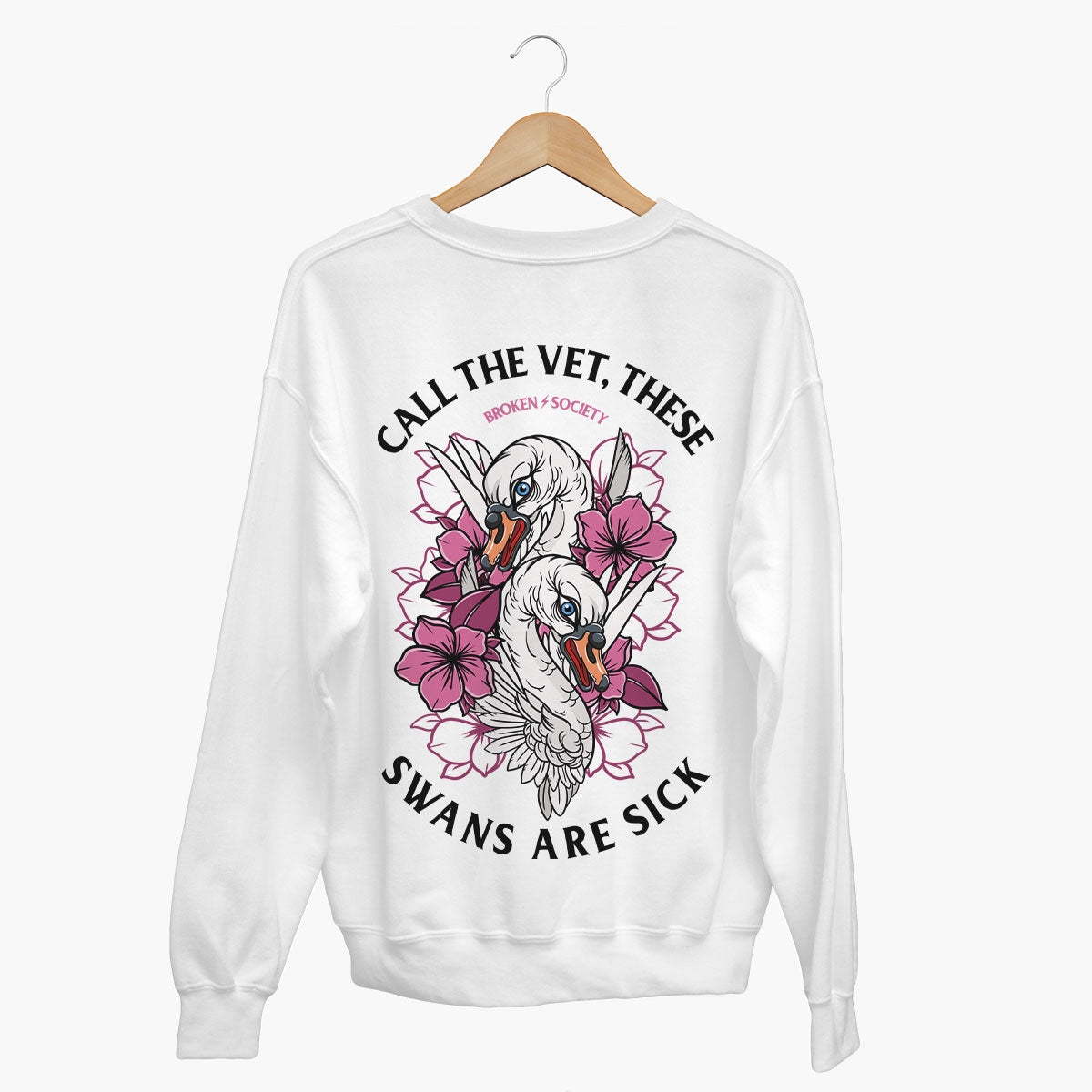Call The Vet, These Swans Are Sick Sweatshirt (Unisex)-Tattoo Clothing, Tattoo Sweatshirt, JH030-Broken Society