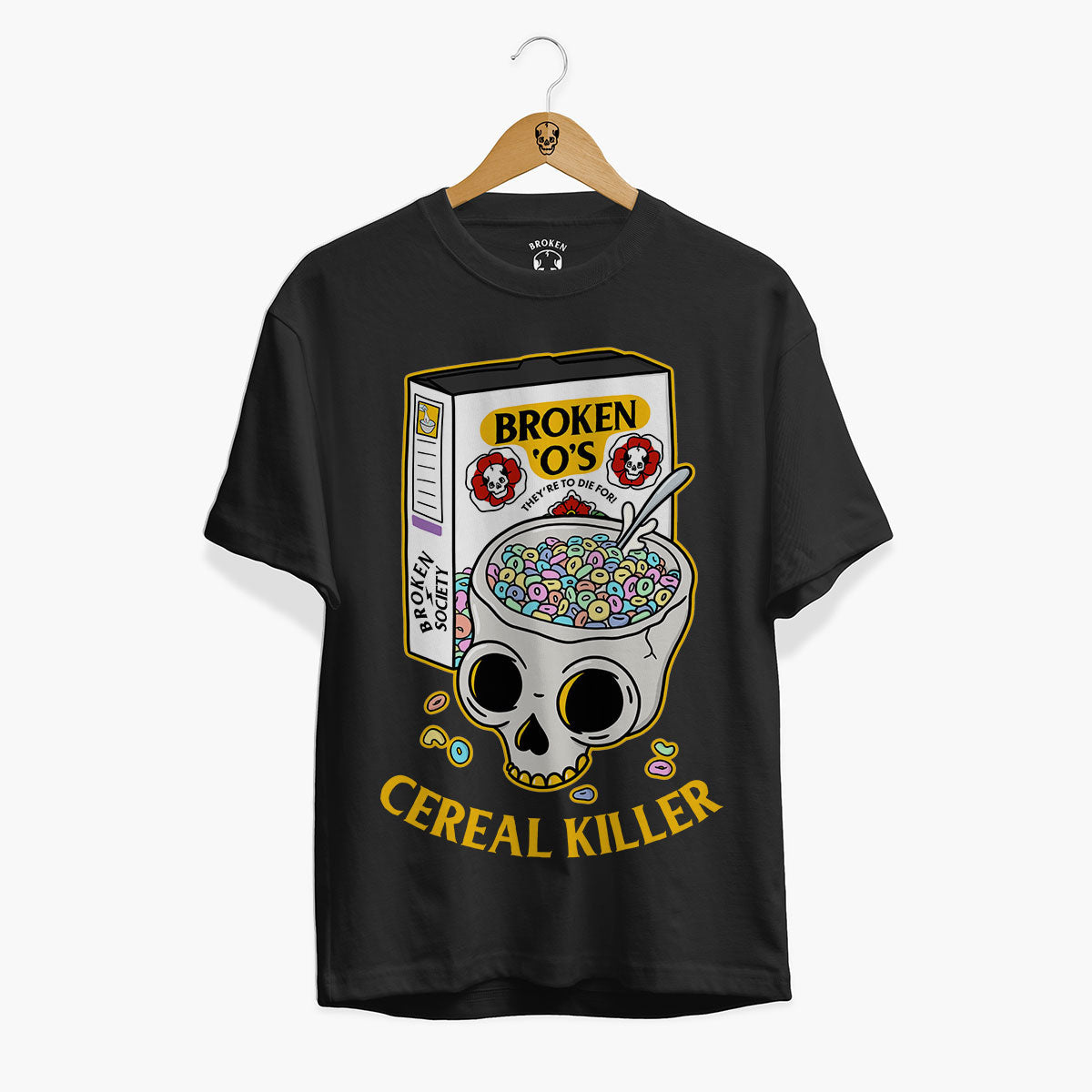 Cereal Killer Front Print T-Shirt (Unisex)-Tattoo Clothing, Tattoo T-Shirt, EP01-Broken Society