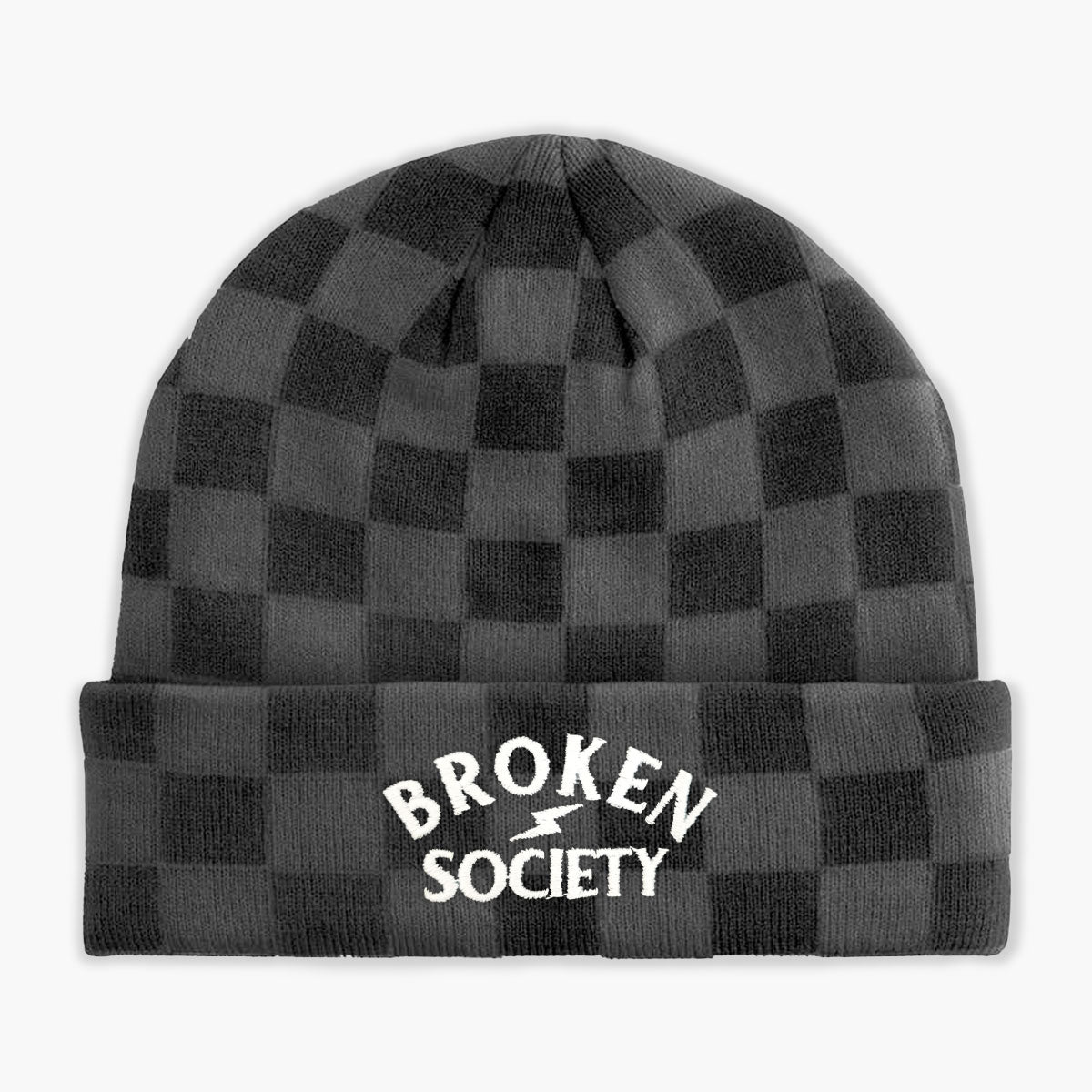 Checkerboard Beanie-Tattoo Apparel, Tattoo Accessories, Tattoo Gift, Tattoo Beanie, BB531-Broken Society
