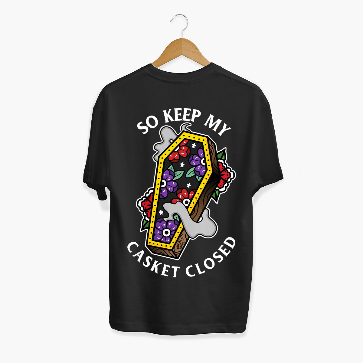 Closed Casket T-shirt (Unisex)-Tattoo Clothing, Tattoo T-Shirt, N03-Broken Society
