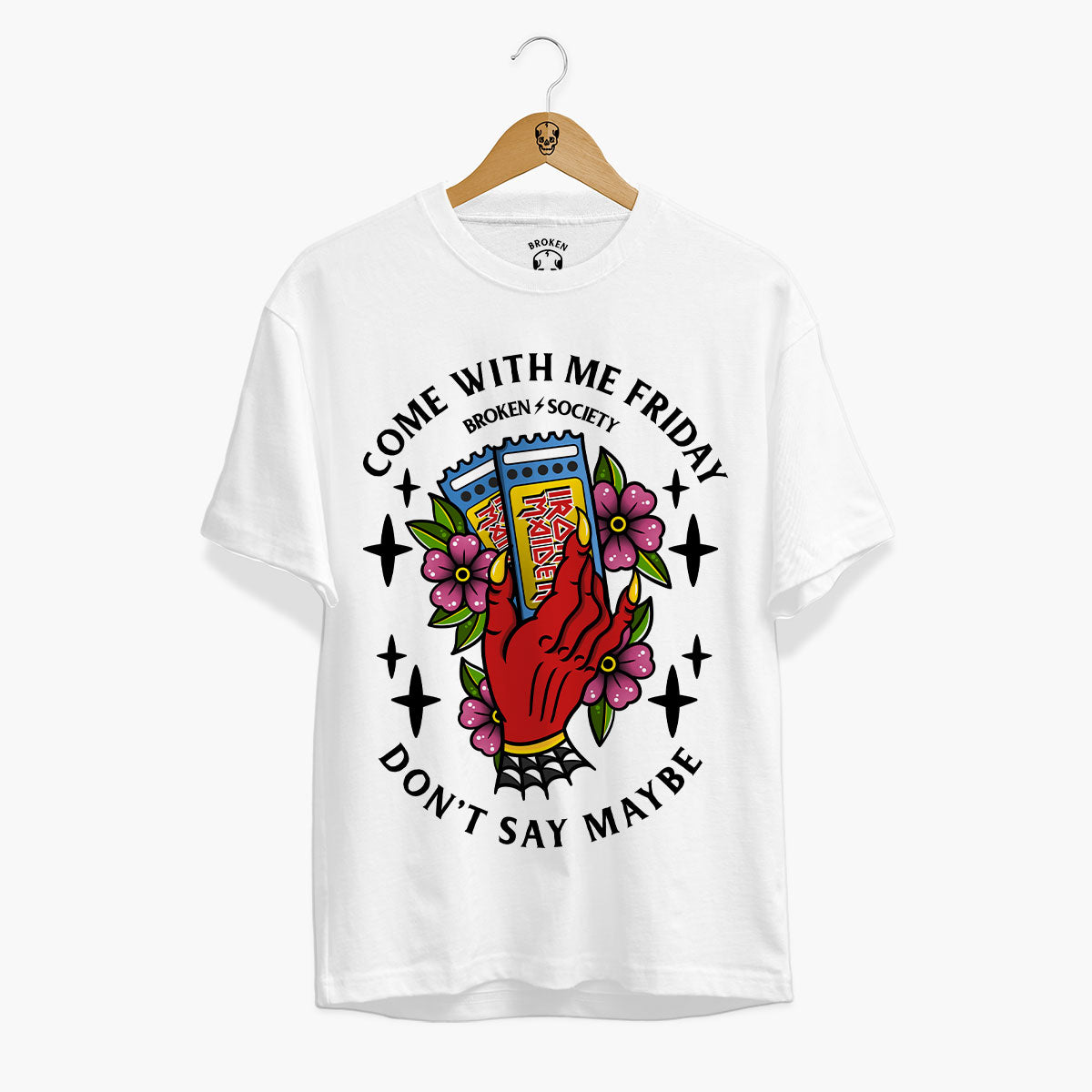 Come With Me Friday Front Print T-Shirt (Unisex)-Tattoo Clothing, Tattoo T-Shirt, EP01-Broken Society