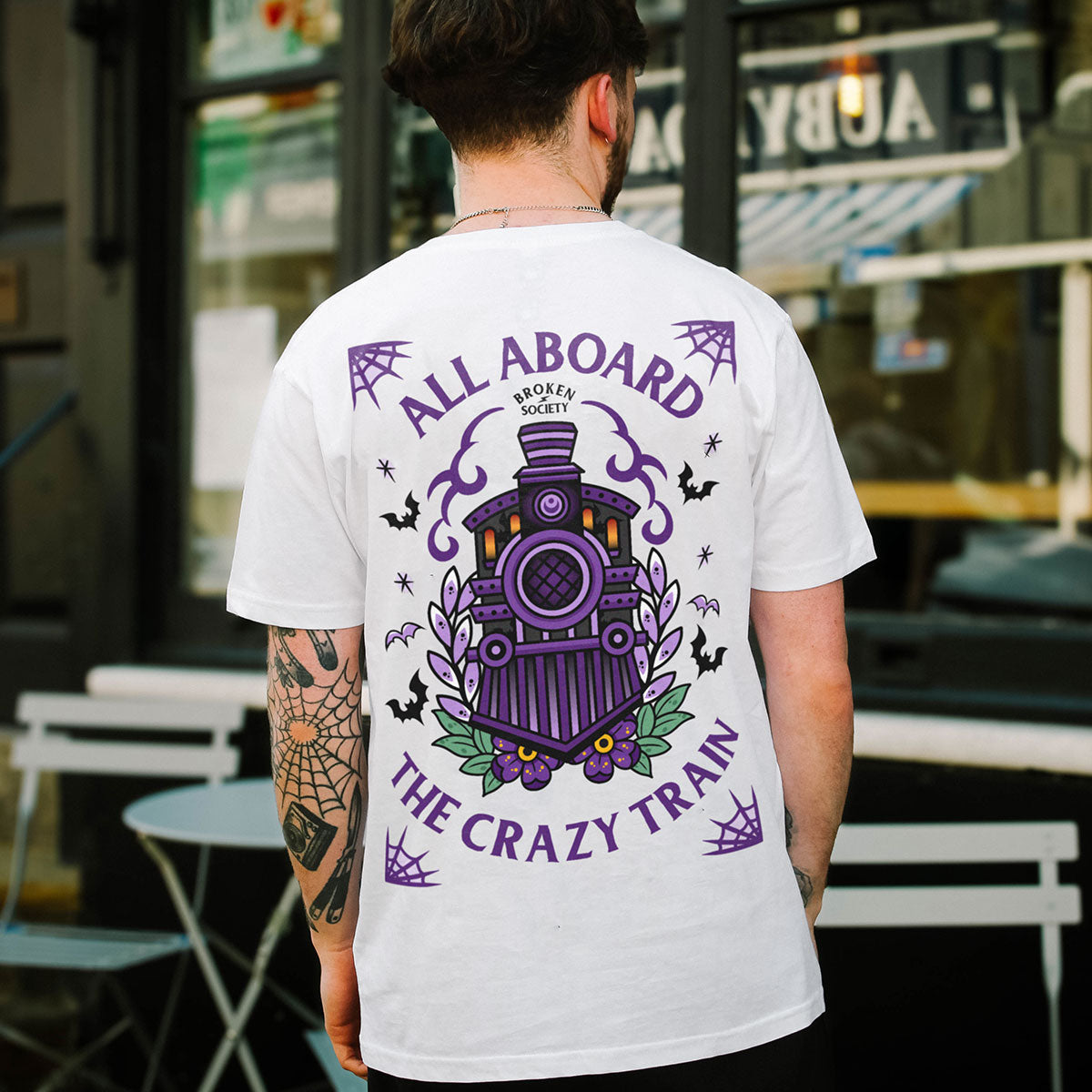Crazy Train T-Shirt (Unisex)-Tattoo Clothing, Tattoo T-Shirt, EP01-Broken Society