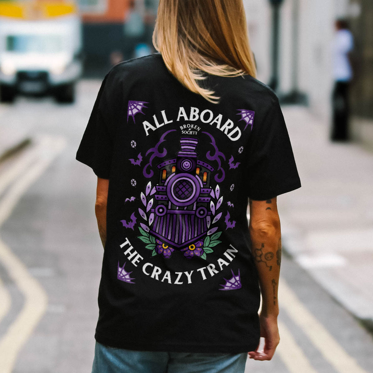 Crazy Train T-Shirt (Unisex)-Tattoo Clothing, Tattoo T-Shirt, EP01-Broken Society