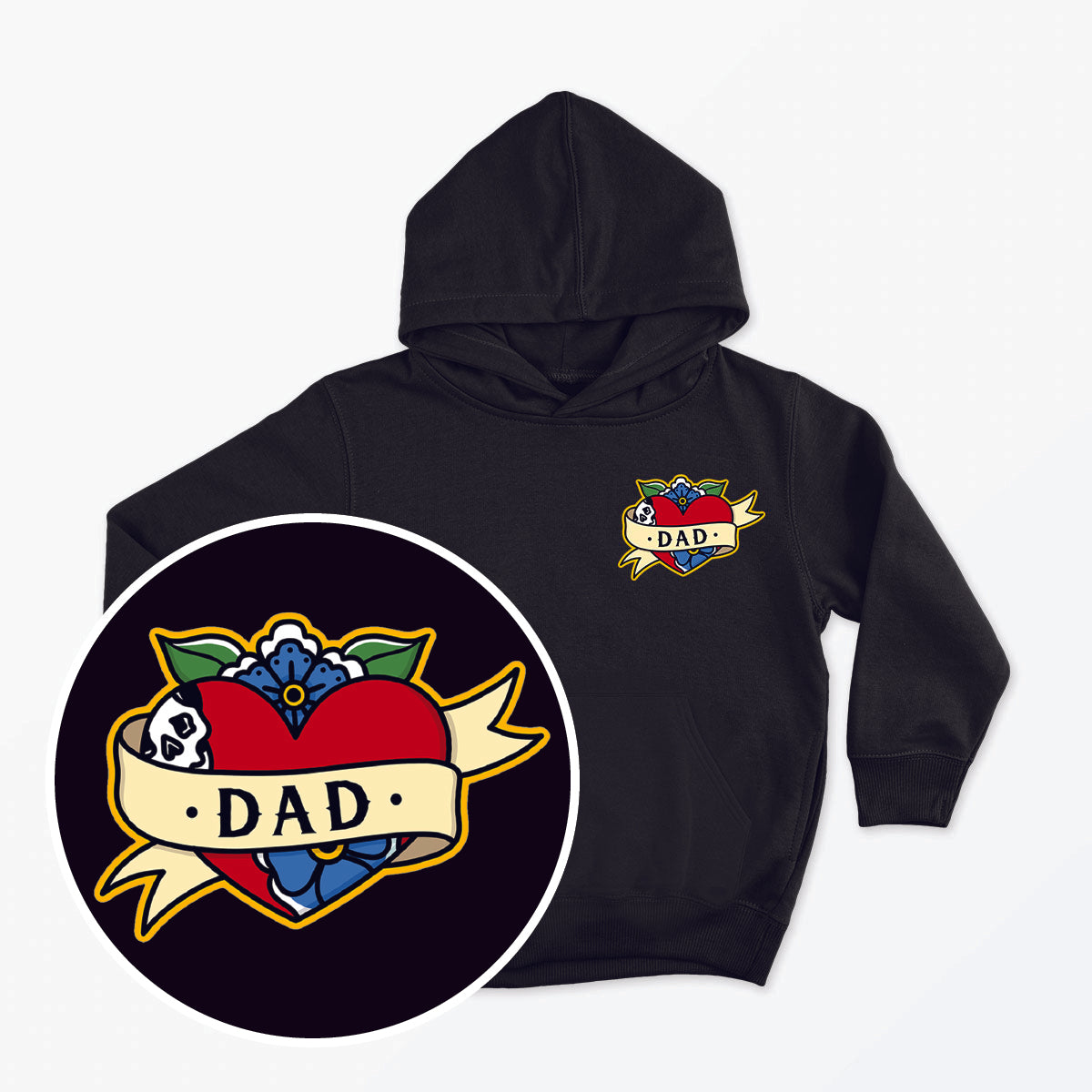 Dad Kids Hoodie (Unisex)-Tattoo Clothing, Tattoo Hoodie, JH001J-Broken Society