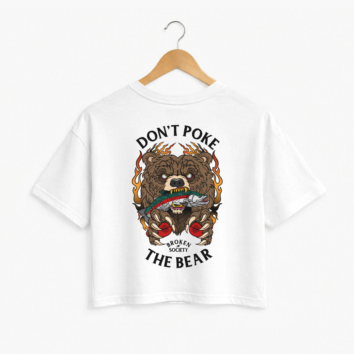 Don't Poke The Bear Boxy Women's Fit T-Shirt-Tattoo Clothing, Tattoo T-Shirt, EP026-Broken Society