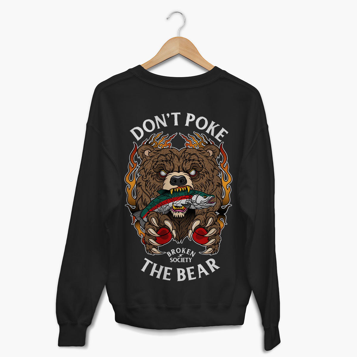 Don't Poke The Bear Sweatshirt (Unisex)-Tattoo Clothing, Tattoo Sweatshirt, JH030-Broken Society