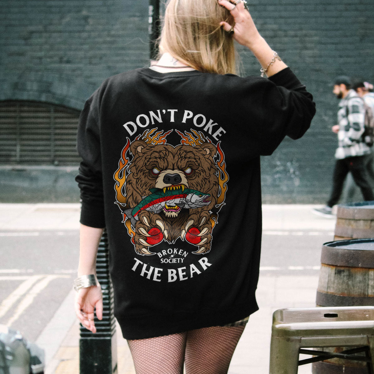 Don't Poke The Bear Sweatshirt (Unisex)-Tattoo Clothing, Tattoo Sweatshirt, JH030-Broken Society