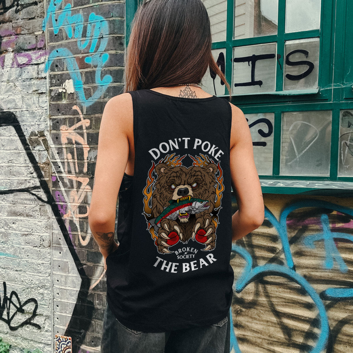 Don't Poke The Bear Tank (Unisex)-Tattoo Clothing, Tattoo Tank, 03980-Broken Society