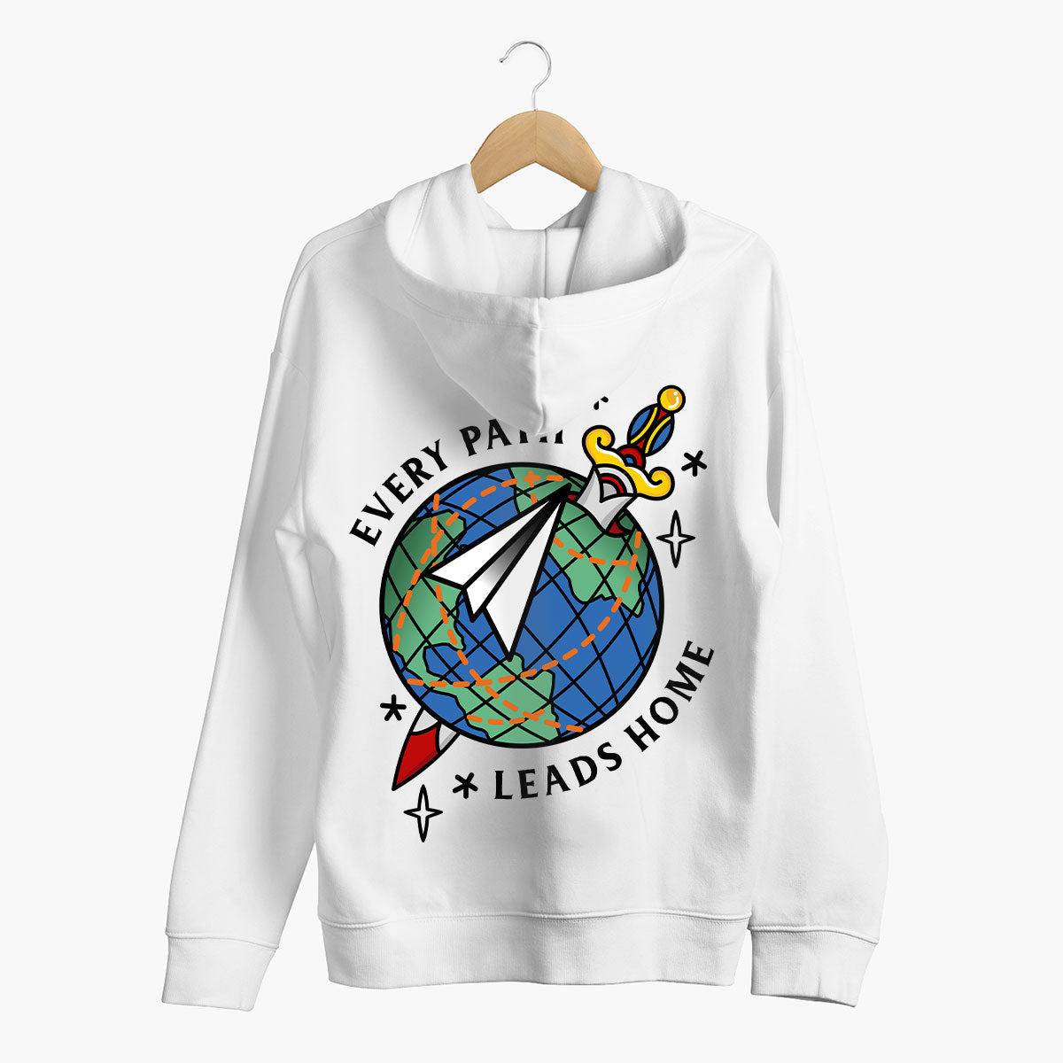 Every Path Leads Home Hoodie (Unisex)-Tattoo Clothing, Tattoo Hoodie, JH001-Broken Society