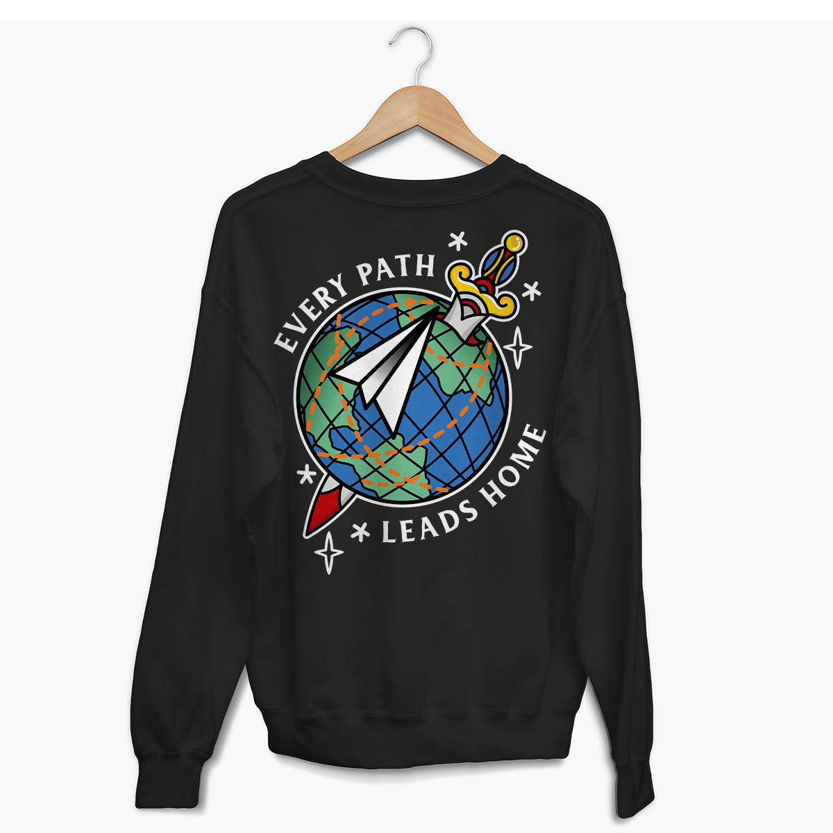Every Path Leads Home Sweatshirt (Unisex)-Tattoo Clothing, Tattoo Sweatshirt, JH030-Broken Society