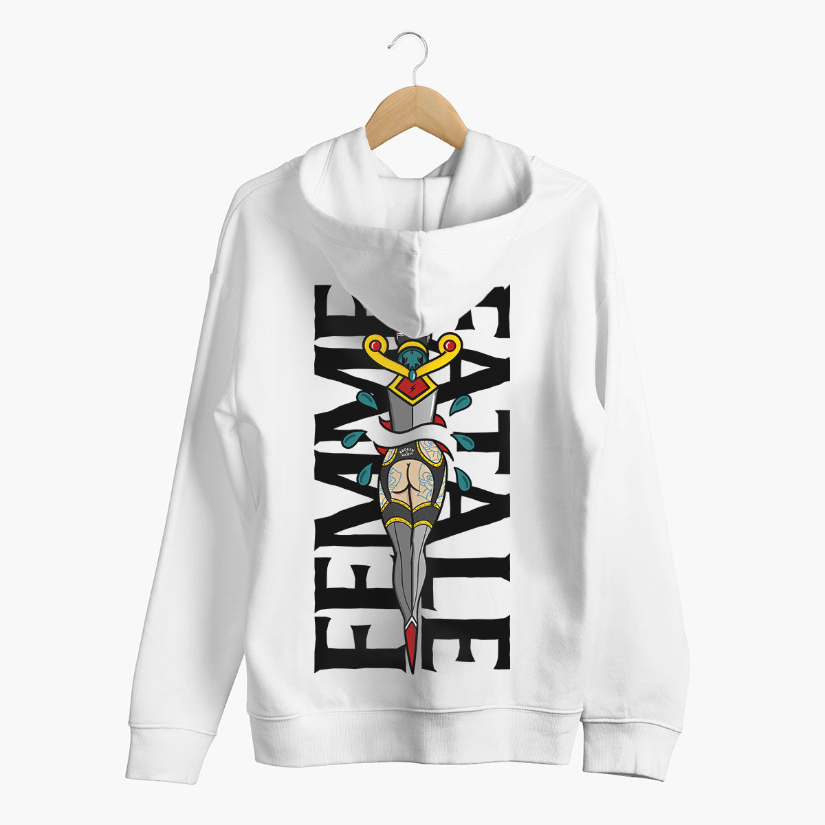 Femme Fatale Hoodie (Unisex)-Tattoo Clothing, Tattoo Hoodie, JH001-Broken Society