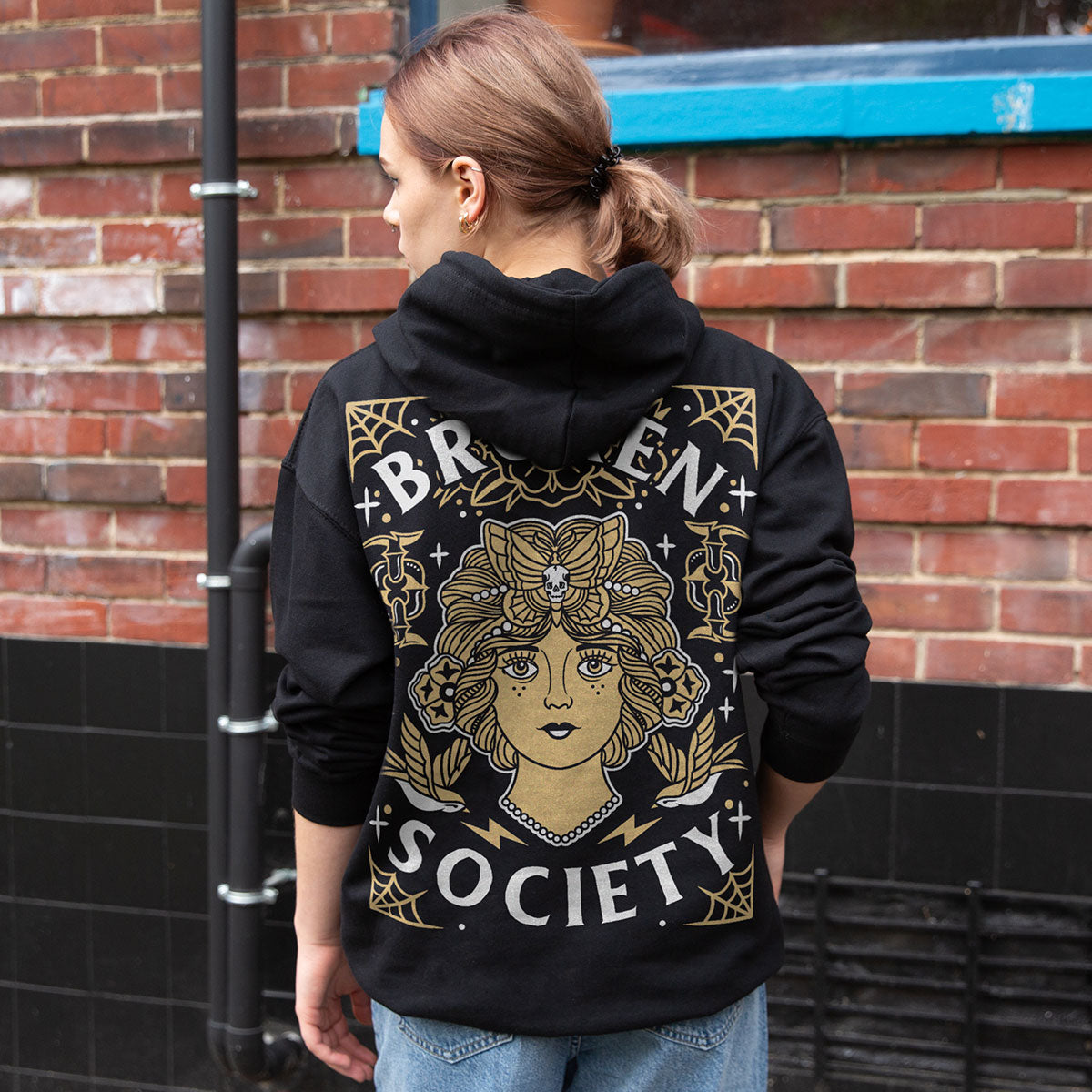 Gatsby Girl Hoodie (Unisex)-Tattoo Clothing, Tattoo Hoodie, JH001-Broken Society