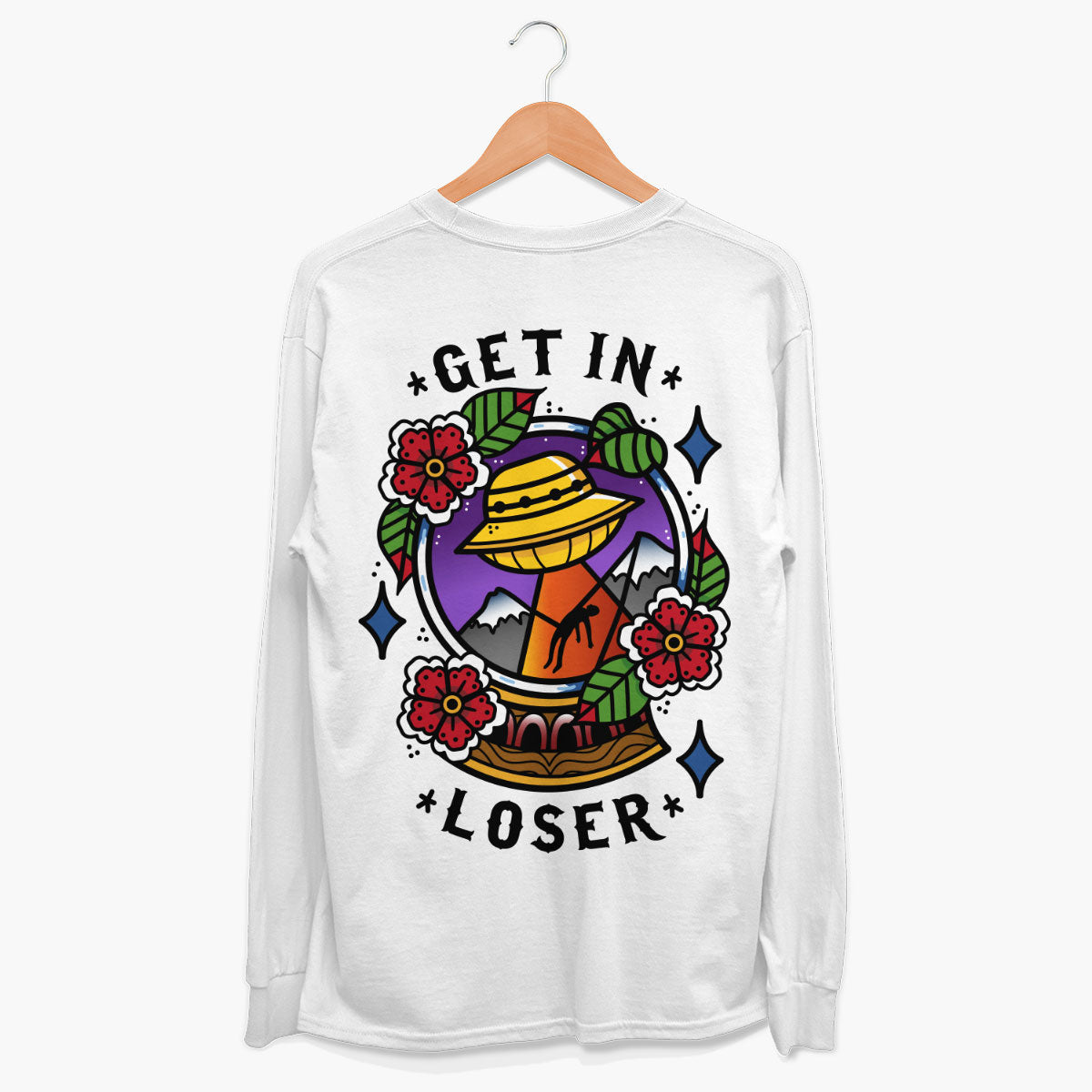 Get In Loser Long Sleeve T-Shirt (Unisex)-Tattoo Clothing, Tattoo Long Sleeve T-Shirt, EP185L-Broken Society