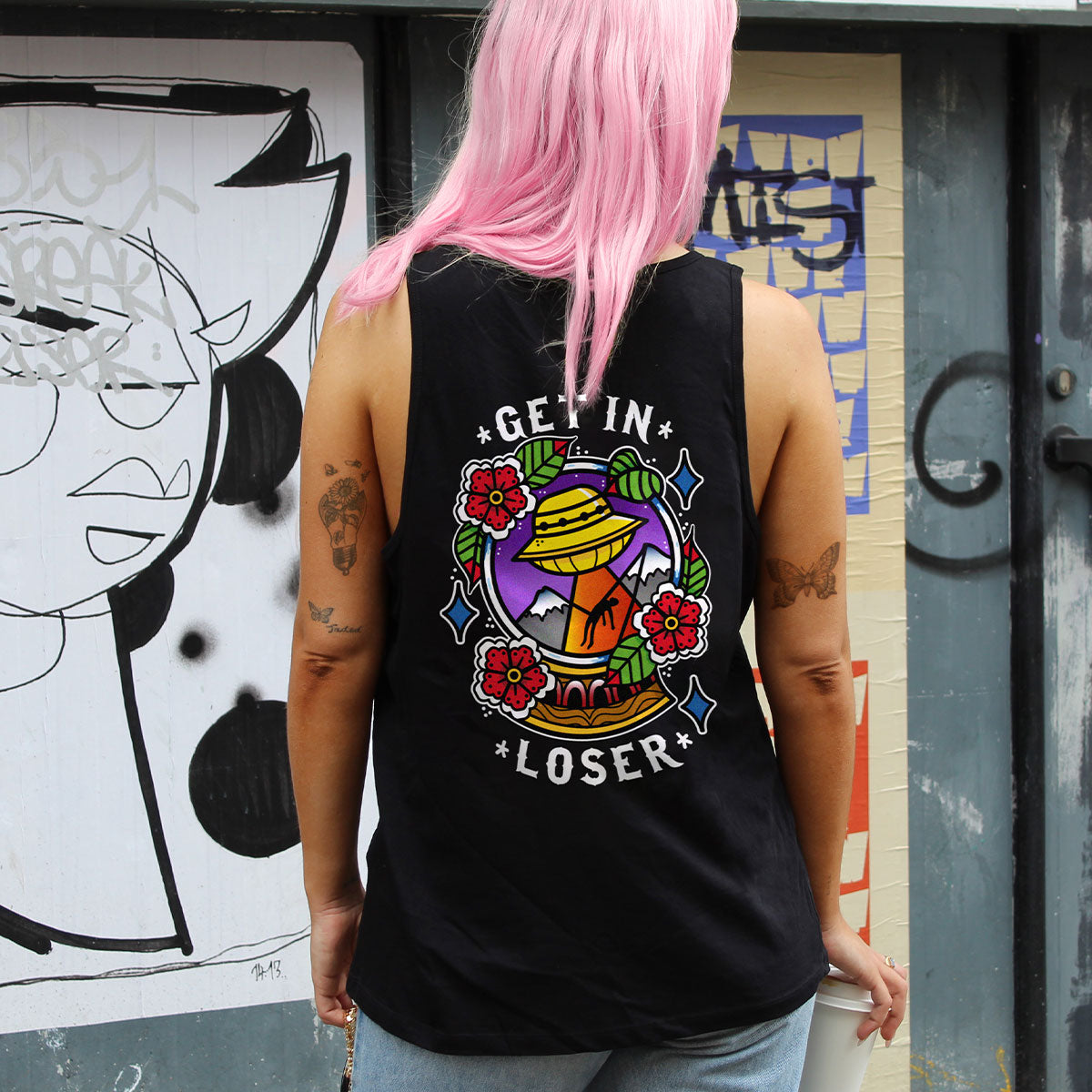 Get In Loser Tank (Unisex)-Tattoo Clothing, Tattoo Tank, 03980-Broken Society